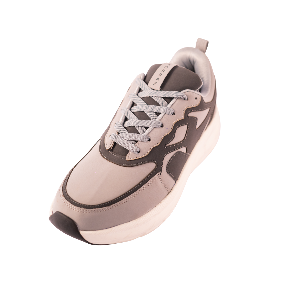 Stride X Grey And White Men's Sports Running Shoes